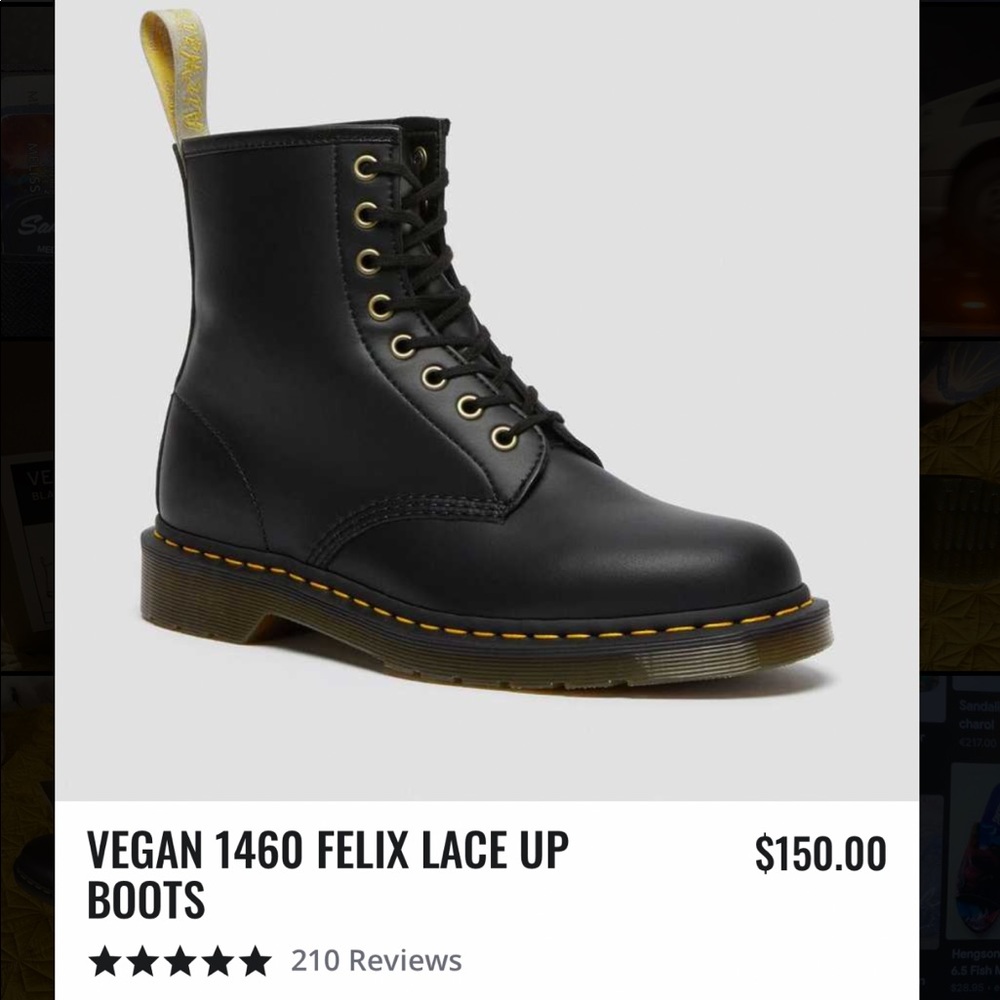 NWT Vegan 1460 Felix Lace Up Boots